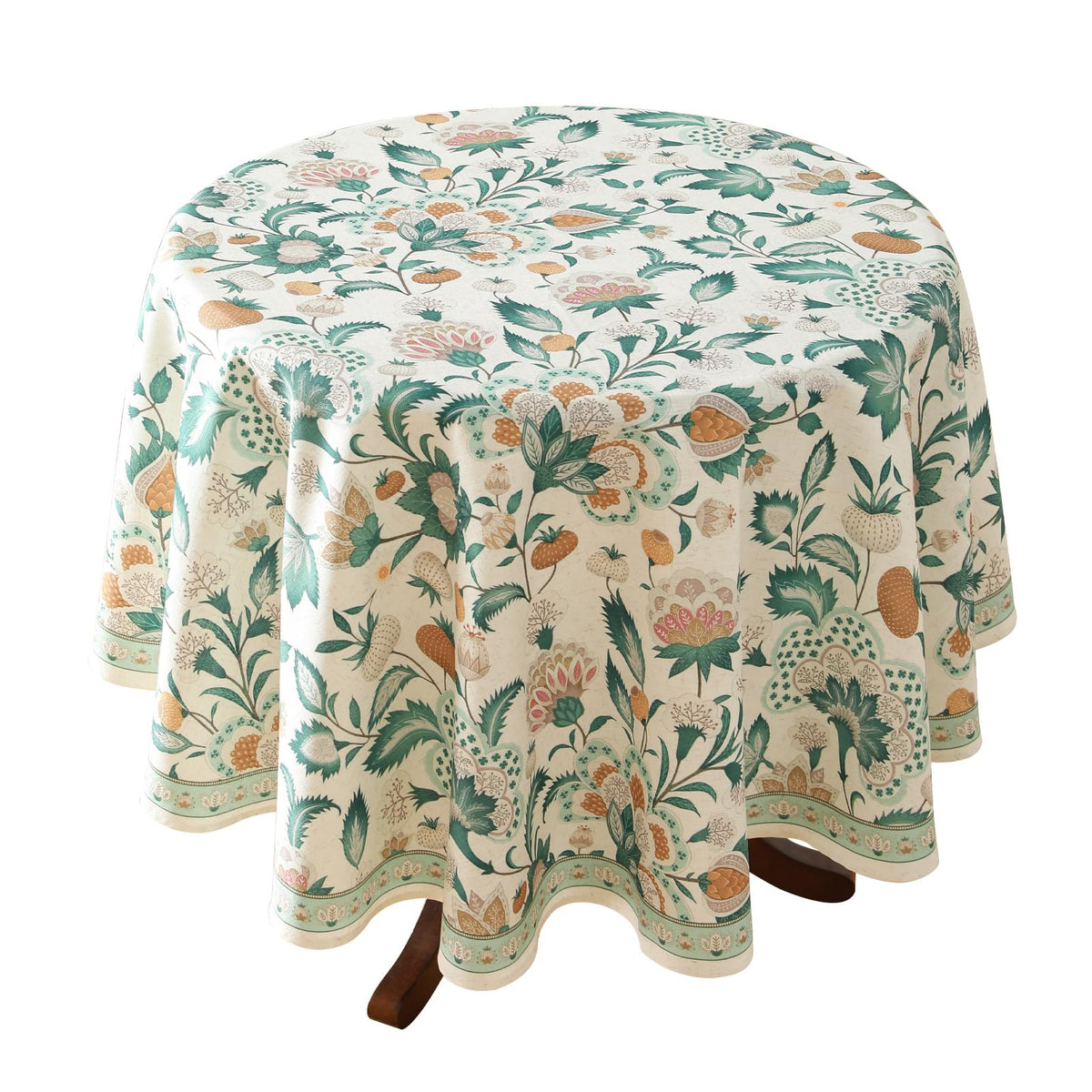 patdrea Vintage French Linen Tablecloth,Round,Diameter 67"-Wensel