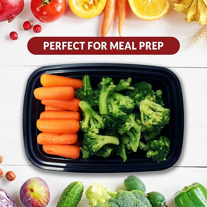 Reli. Meal Prep Containers 16 oz | 50 Pack | Food Container with Lids