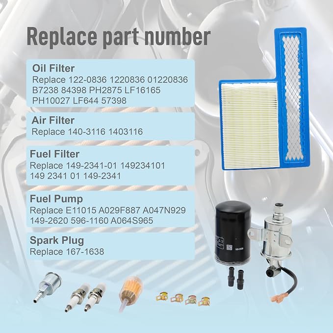 Oil Filter Air Filter Electric Fuel Pump Tune Up Kit Fit