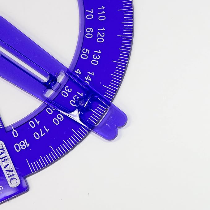BAZIC PRODUCTS Geometry Set with Pencil Compass – Scale Ruler, HB Wood Pencil, Compass and Protractor Set for Students and Professionals, Ideal Use for Art and Drafting Tools, 24-Packs