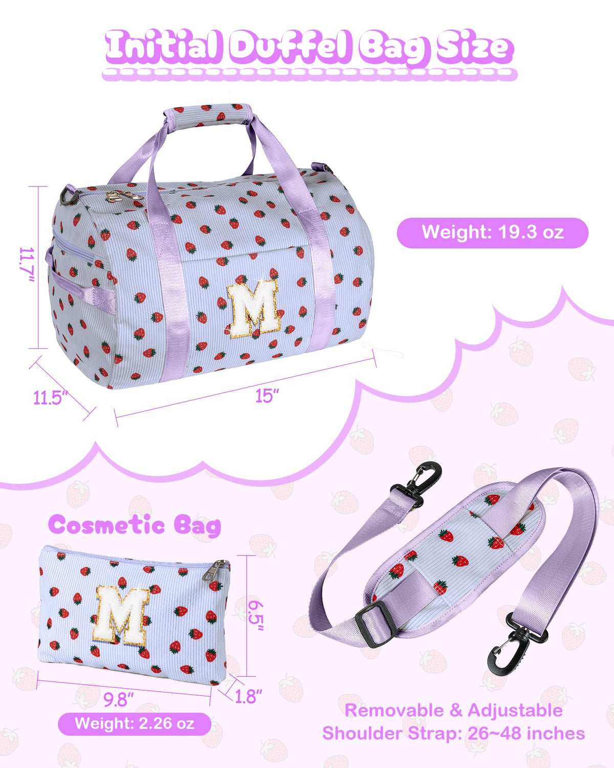Vogewood Dance Recital Gift for Girl, Girls Gym Bag, Personalized Dance Bag