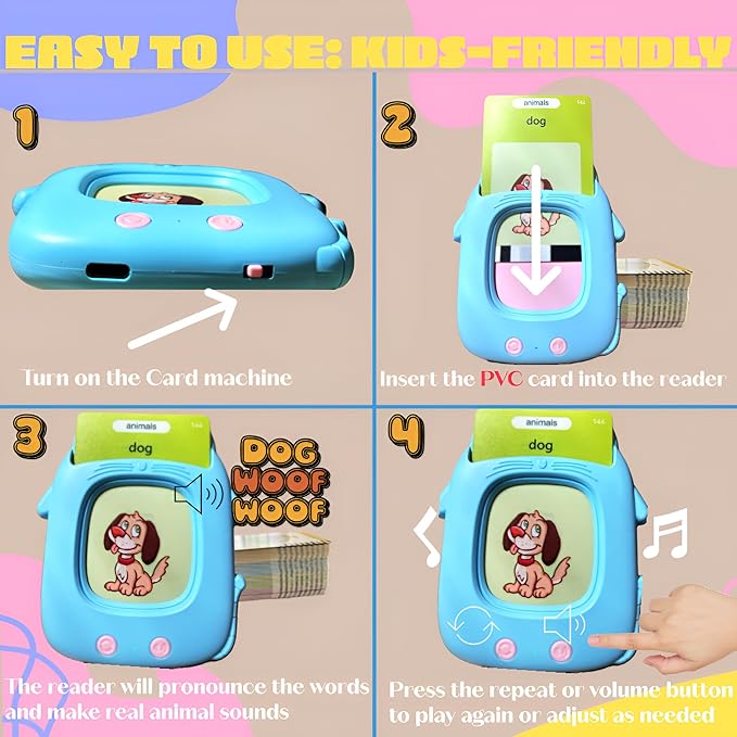 Preschool Toys, Montessori Toys for 1+ Year Old, Talking Flash Cards with 274 Sight Words (Double-Sided PVC Alphabet Flash Cards & More), Pocket Speech, See and Say, Autistic Kids Must Haves