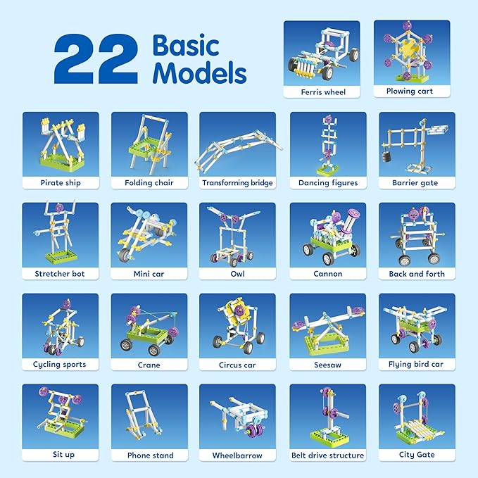 JOVA Klever Kits 36-in-1 Motor Robotic Kits, Make Your Own Kids Craft Kits Educational STEM Toys for Ages 8-13 Boys and Girls, Science Gifts for 8 Years Old