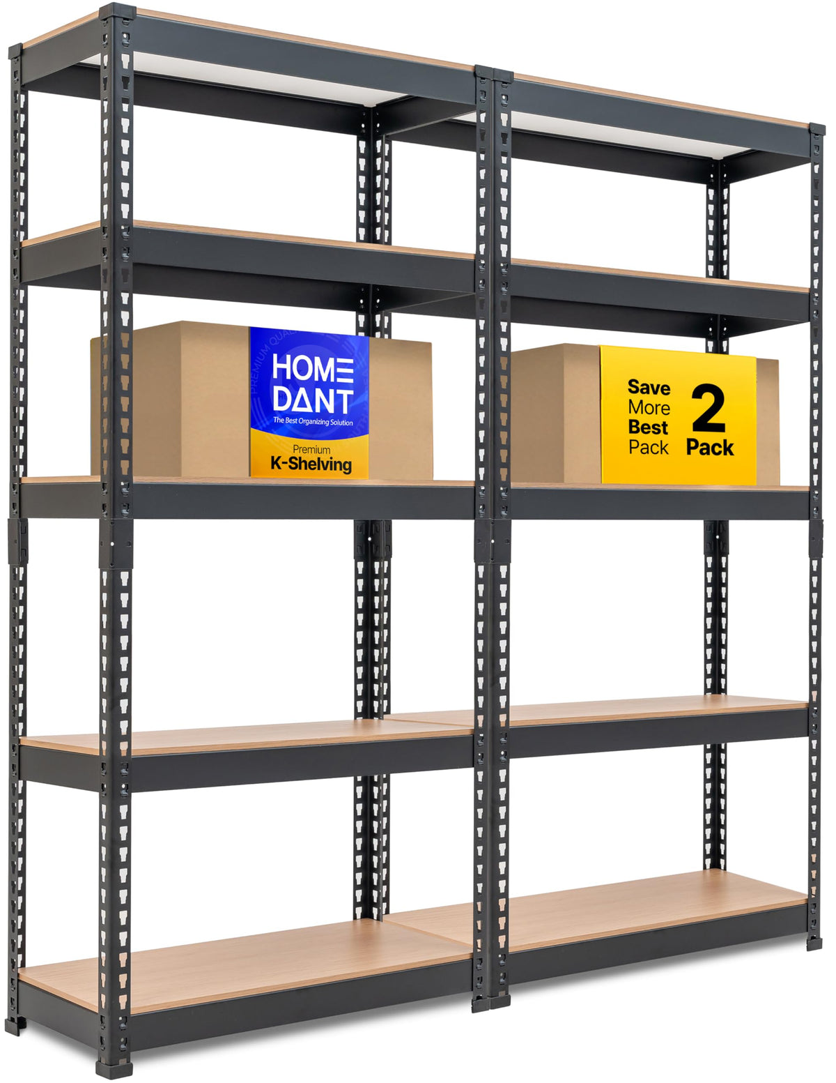 HOMEDANT White 28" W 5 Tier Storage Shelves Garage Shelving Unit Metal