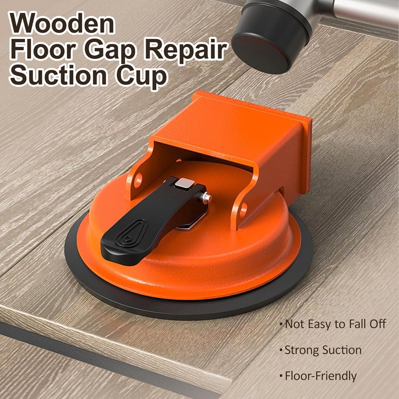 Floor Gap Fixer Tool – Heavy-Duty Laminate Flooring Repair Tools for Wood and Vinyl Planks, Carbon Steel Floor Suction Cup Tool with Rubber Pad, Adjustable Height Seam Puller