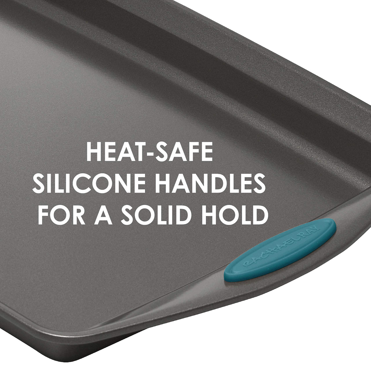 Rachael Ray Yum-o! Nonstick Bakeware Oven Lovin' Baking Pans Set, 10-Piece, Gray and Marine Blue