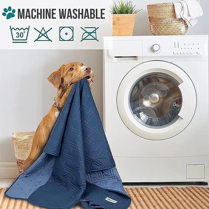 PetAmi Waterproof Couch Cover for Dogs, Reversible Furniture Cover Sofa Protector for Pet Cat Bed, Washable Blanket Dog Cover for Couch Seat, 52x82 Blue
