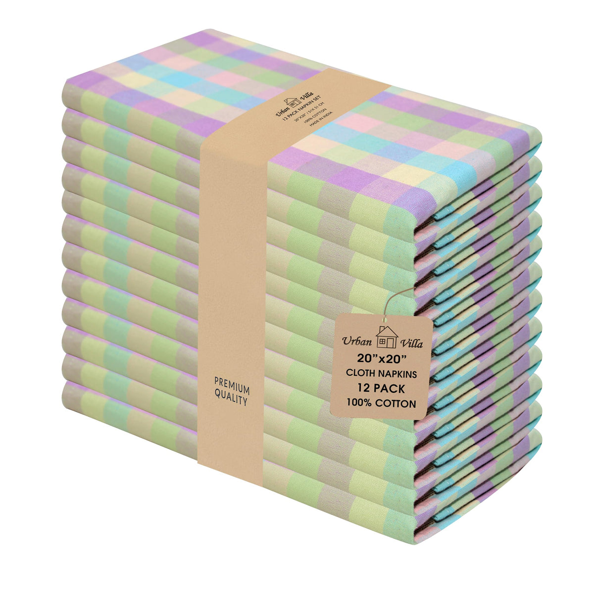 Urban Villa Cloth Napkins Cotton 20x20 (Set of 12) Rust