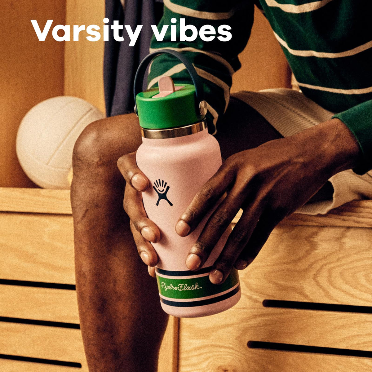 Hydro Flask Water Bottle - Insulated Stainless Steel - Standard Mouth Flex Straw Lid, Non Spill, Leakproof and Refillable in 21 Oz Campus Ivory