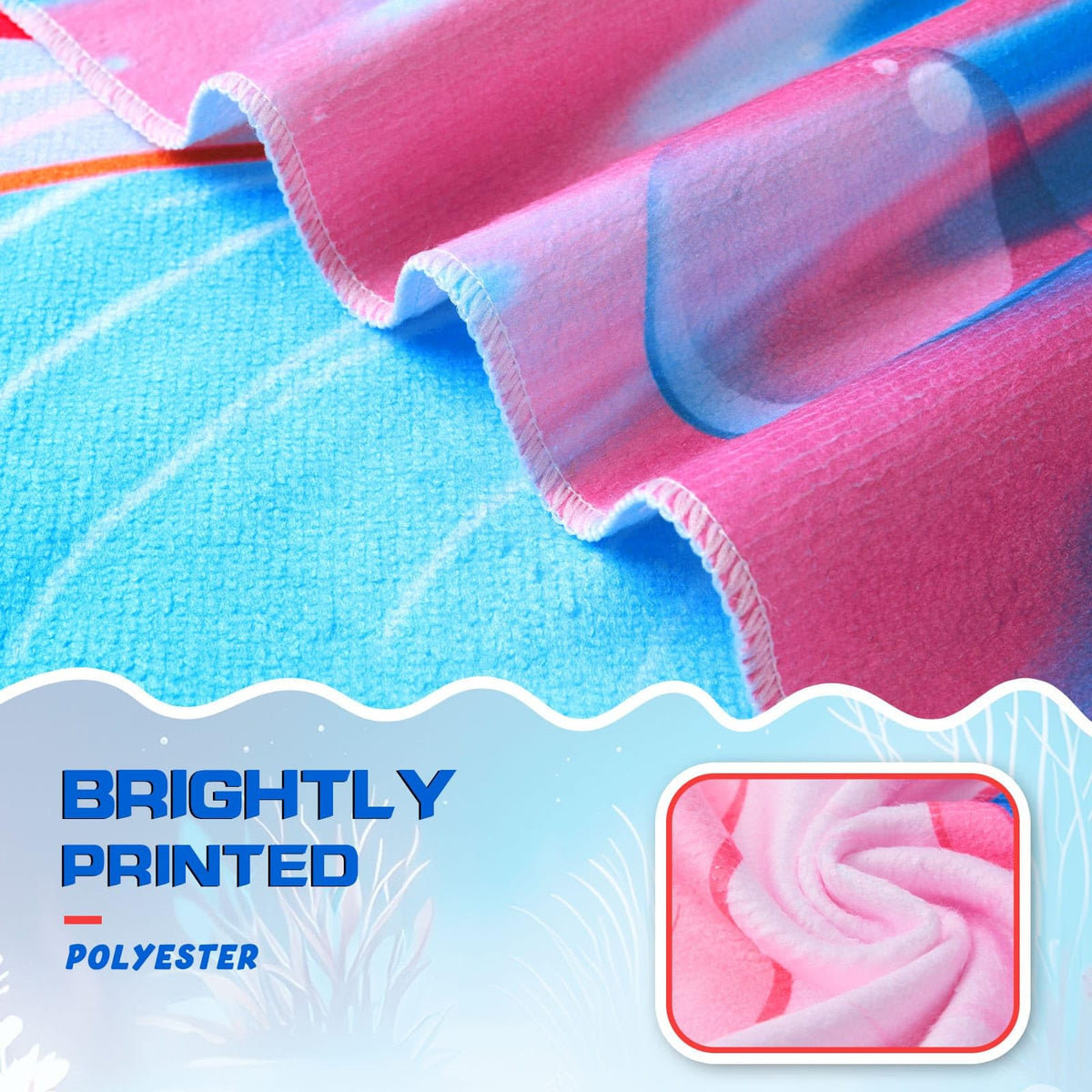 WERNNSAI Kids Beach Towel for Girls, Axolotl Quick Dry Swim Towel