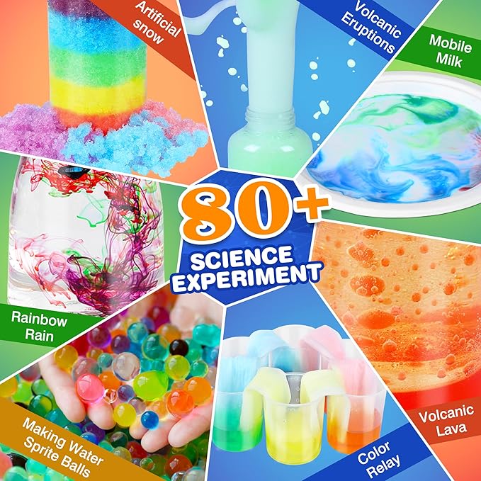 Science Kit for Kids,80 Science Lab Experiments,Scientist Costume Role Play STEM Educational Learning Scientific Tools,Birthday Gifts and Toys for 6 7 8 9 Years Old Boys Girls Kids