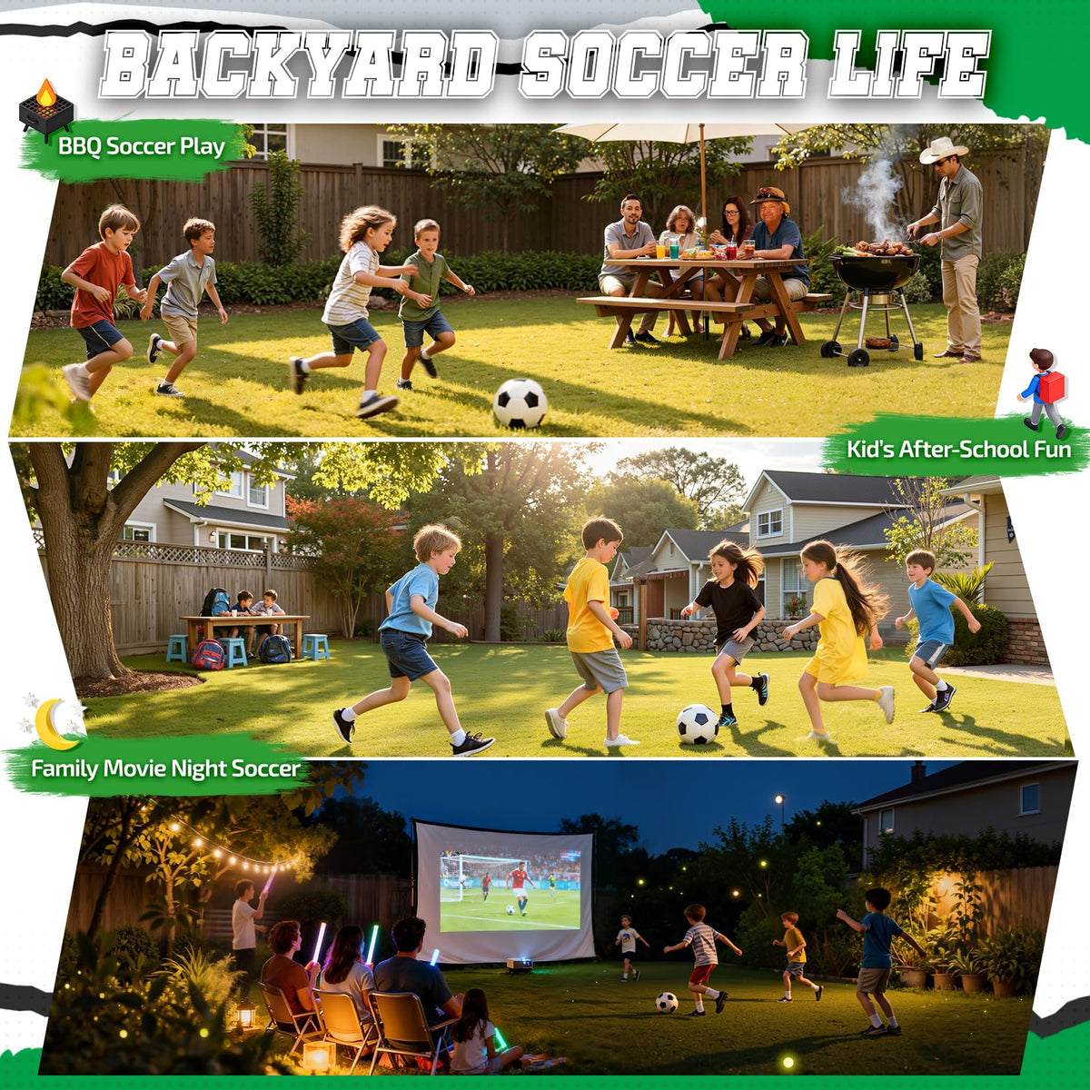 Happy Jump 7x5 FT & 5x3.6 FT Portable Soccer Goal for Youth Players Ages 6–14, Large-Frame Design Built for Long-Term Development, Easy Setup for Backyard, Park or School Training
