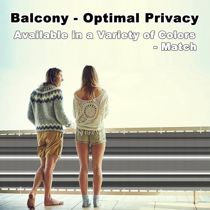 Balcony Privacy Screen 3.9' x 13.1' UV Protection Weather-Resistant Patio