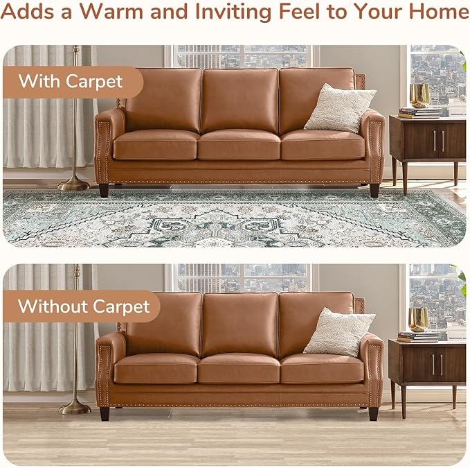 OPPODREAM Thin Entryway Rug 2x6, 2x6 Rug Runner, Washable Hallways Carpet 2 x 6 with Non Slip Backing, Low-Pile Bedside Carpet 2 x 6, Long, Faux Cashmere, Green