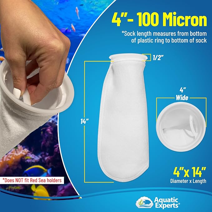 Aquatic Experts 4 inch Ring 100 Micron Felt Filter Sock