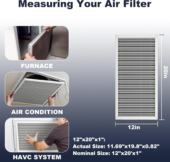 12x20x1 Reusable Air Filter, Electrostatic, Washable Lasts a Lifetime, Breathe