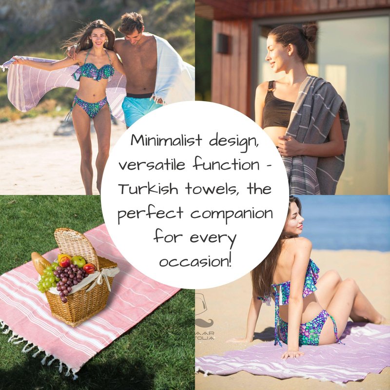 Bazaar Anatolia Turkish Beach Towel – 100% Cotton, Quick Dry, Sand Free Towel for Bathroom, Camping, Travel – Oversized 71x39 Inches – Stripe Yellow