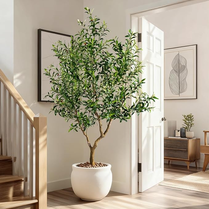 Large Faux Olive Tree Indoor Outdoor Realistic Floor Fake plantas artificiales Trees decorativas Grandes for Home Living Room Master Bedroom Office Porch Outside Patio arboles para decoracion