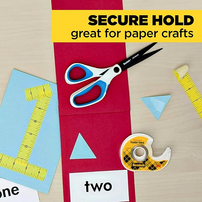 Scotch Permanent Double Sided Tape, Card Making and Holiday Scrapbooking Supplies, Alternative to Gift Wrap Tape for Wrapping Presents, 0.50 in. x 500 in., 6 Rolls with Dispensers