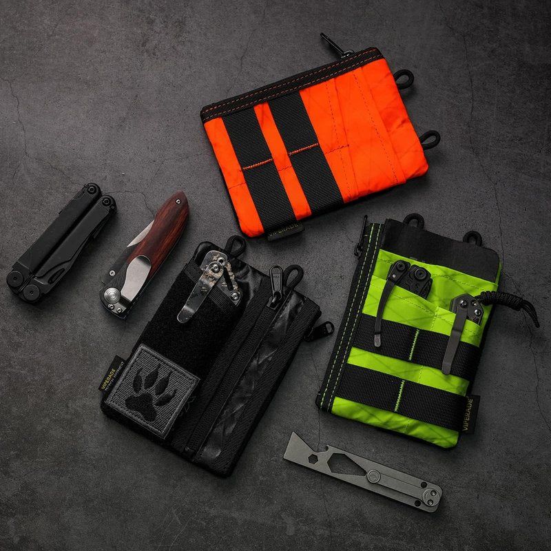 VIPERADE VE18 EDC Pouch, Pocket Organize for Men, EDC Pocket Organizer, 3 Slots with 2 Zipper Pockets, Multitool Pouch