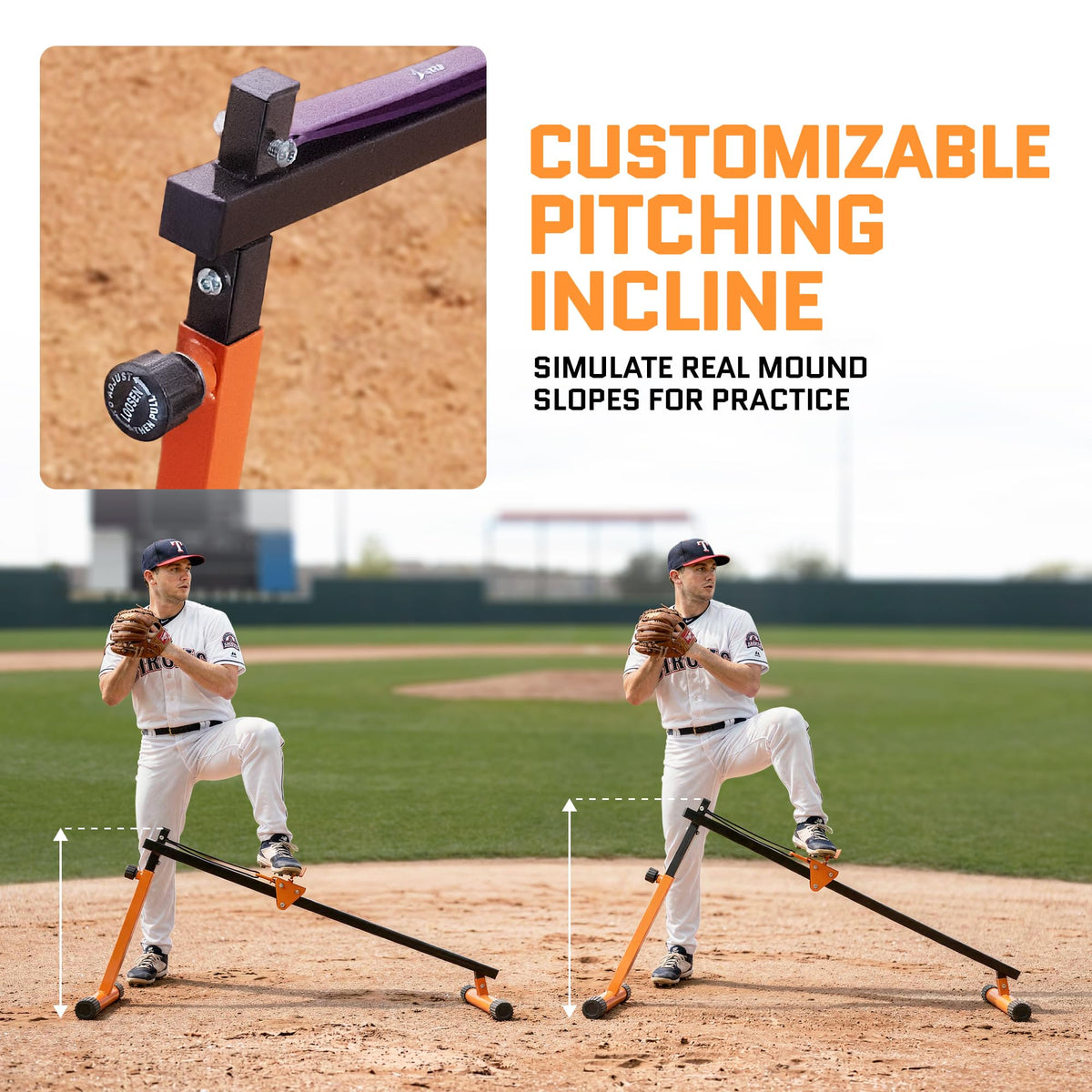 ACELETIQS Baseball Pitching Lead Leg Trainer – Adjustable Stride & Resistance Trainer for Pitchers – Improve Power, Balance & Mechanics – Heavy-Duty Steel Pitching Training Aid