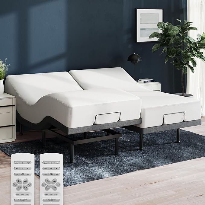 Nectar Ultra Twin XL Adjustable Base & 15” Hybrid Mattress - Head & Foot Incline - Innerspring Coils - Medium Firm Memory Foam - Cooling Upgrade - 3 Massage Settings - 365-Night Mattress Trial