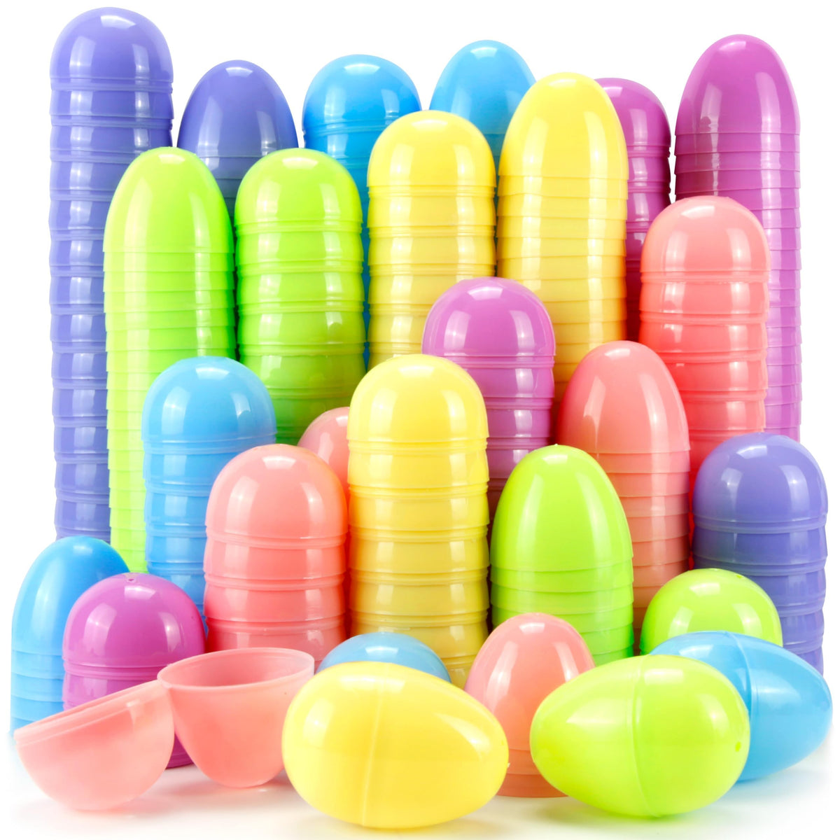 OCTERIC 180Pcs Easter Eggs, 2.3" Fillable Pastel Colors Plastic Easter Eggs Empty for Easter Hunt, Easter Basket Stuffers, Party Favor, Classroom Prize Supplies