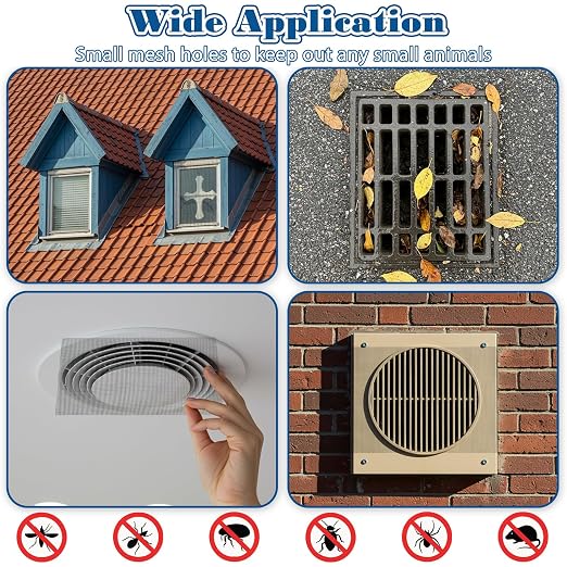 6 Pcs Stainless Steel Wire Mesh Sheet 20 Mesh Air Vent Fine Meshs 1mm Hole