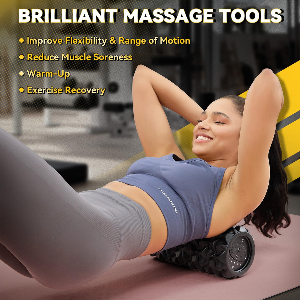 LTHTRADE Foam Roller, Deep Tissue Massage Muscle Roller Back Roller Foam with Wave Texture - Back Pain Relief & Physical Therapy, Fitness Foam Roller for Pilates, Yoga (Grey)