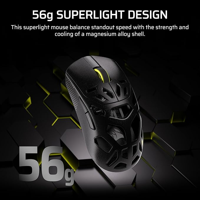 Corsair Sabre v2 PRO Wireless MG FPS Gaming Mouse – 33,000 DPI Marksman S Sensor, 8,000Hz Hyper-Polling, Durable Magnesium, Lightweight, Up to 120hr Battery – Black