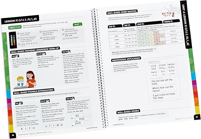 hand2mind Guided Phonics + Beyond Focus Lessons Unit 4 Teacher Guide, Science of Reading Classroom Materials, Kindergarten Homeschool Curriculum Supplies, Early Childhood Education Materials