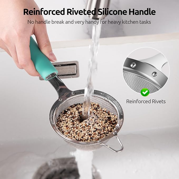 U-Taste Small Fine Mesh Strainer: 18/8 Stainless Steel 3.35in 30 Mesh Kitchen