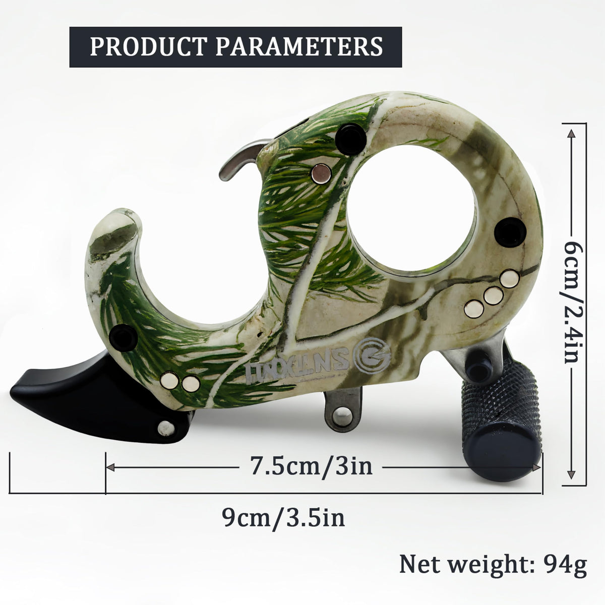 sntxmy Bow Release for Compound Bow, Archery Release Aids, Compound Bow Trigger Release, Button Thumb Release. (2 or 3 Finger Bow Release, Camo)