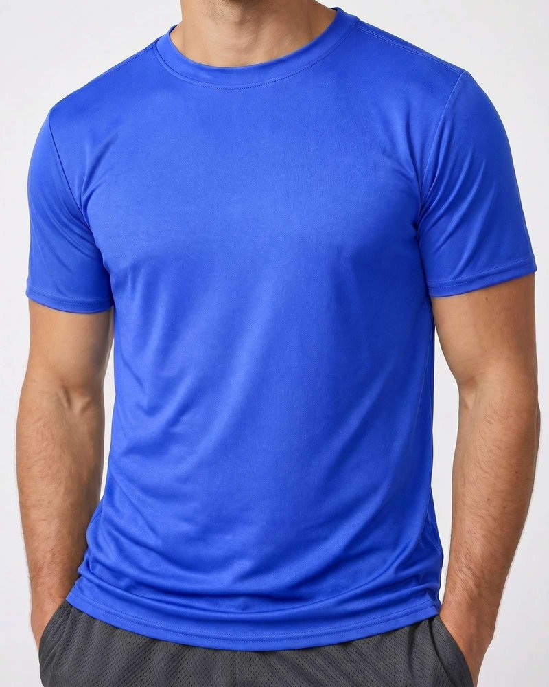 Real Essentials 5 Pack: Men’s Mesh Short Sleeve Crew Neck T-Shirt - Workout Gym Active Athletic Tee (Set 4, Black, Charcoal, Blue, Green, Burgundy - XL - Standard)