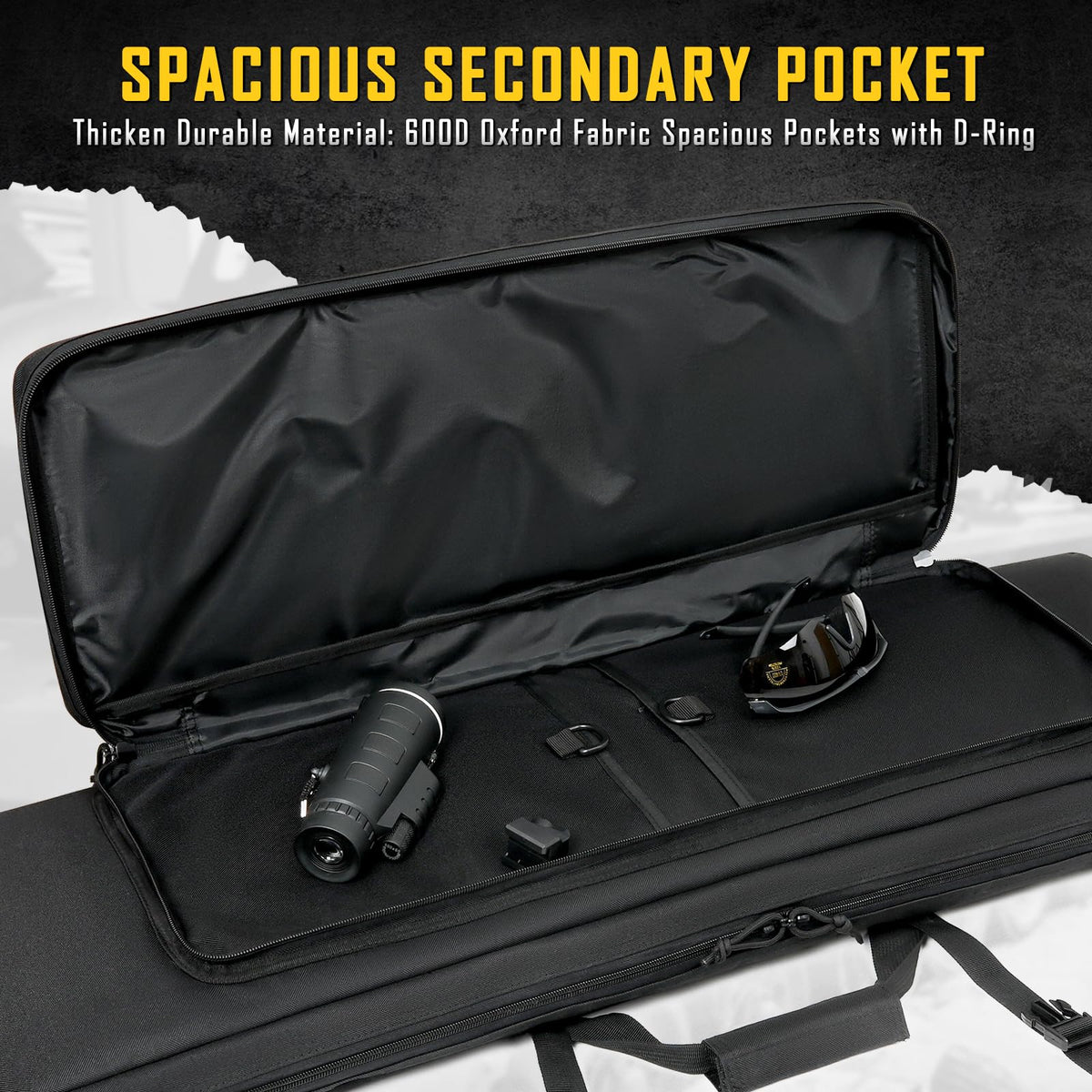 DULCE DOM 42 inch Double Rifle Case Soft Bag Gun Case, Perfect for Rifle Pistol Firearm Storage and Transportation, All Around Shooting Range Tactical Rifle Backpack, Indoor Outdoor