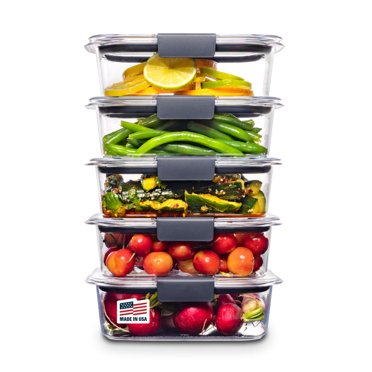 Rubbermaid Brilliance BPA Free Airtight Food Storage Containers with Lids, Set of 4 (4.7 Cup) Ideal for Lunch, Meal Prep, and Leftovers