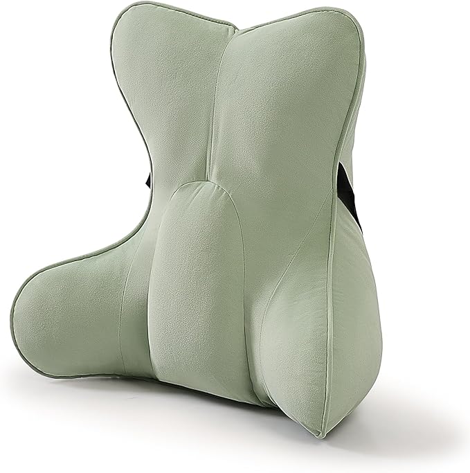 Ergonomic Lumbar Support Pillow(Pat. Pend) – Multi-Functional Back Cushion with Firm Support for Reading, Working & Driving,Celadon Green