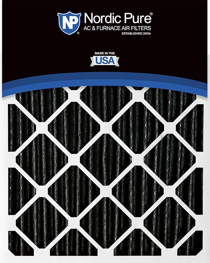 Nordic Pure 16x20x4 Pleated Plus Carbon Air Filters MERV 8 2 Pack