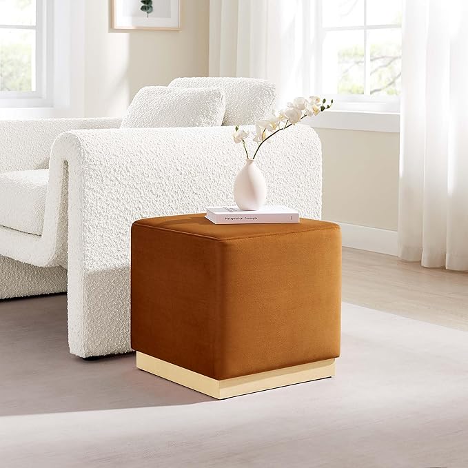 Modway 17" Square Performance Velvet Upholstered Upholstered Ottoman