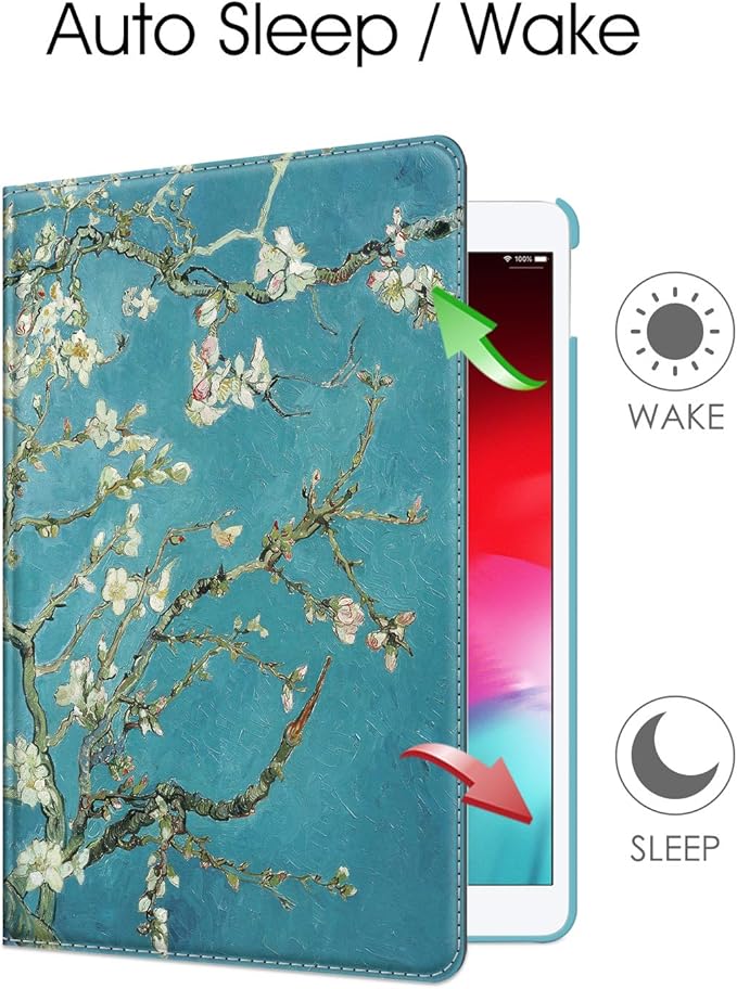 Fintie Rotating Case for iPad Air (3rd Gen) 10.5" 2019 / iPad Pro 10.5" 2017 with Built-in Pencil Holder - 360 Degree Rotating Stand Protective Cover, Auto Sleep/Wake (Blossom)