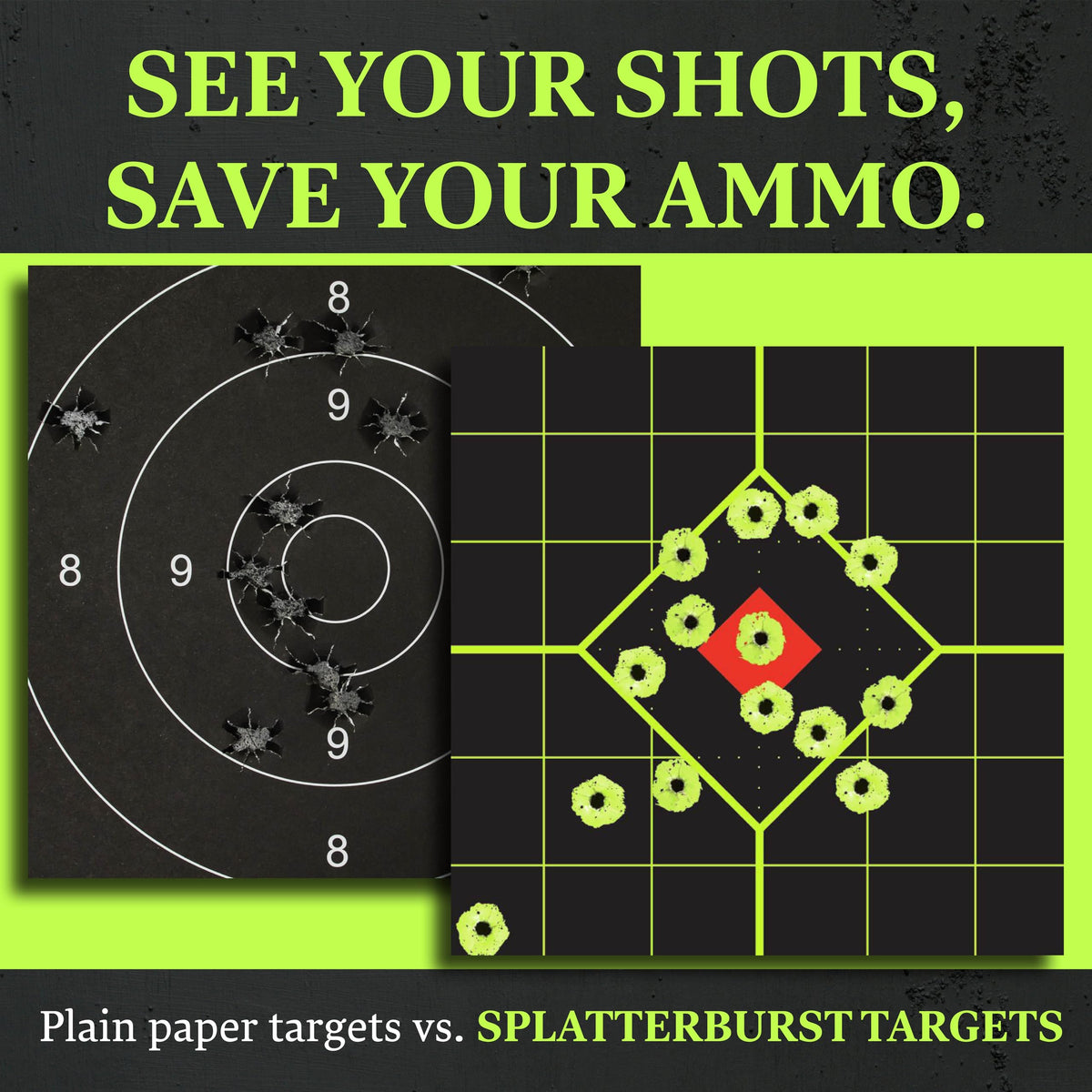 Splatterburst Targets - Roll of (200) 4 Inch Sight in Stick & Splatter Self Adhesive Shooting Target Stickers - Gun - Rifle - Pistol - Airsoft - BB Gun - Pellet Gun - Air Rifle - Made in USA