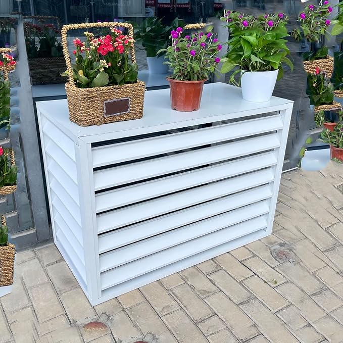 Freestanding Louvered Space Divider, outdoor garbage can enclosures, balcony
