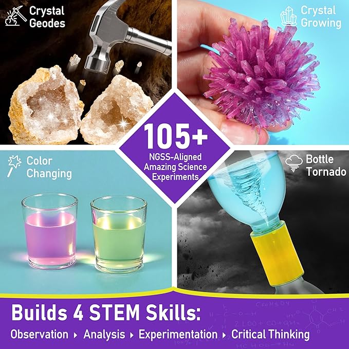 BenBen Science Kits for Kids Age 8-12, Experiments Educational Toy, STEM Toys for 6 7 9 Year Old Boys Girls Birthday Gift, Volcano Science Kit, Chemistry Set for Homeschooling