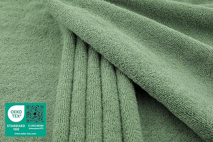 American Soft Linen Oversized Bath Sheet 40x80 Extra Large for Bathroom, 600 GSM 100% Cotton Turkish Jumbo Bathsheet Towels for Adults, Sage Green Bath Sheet