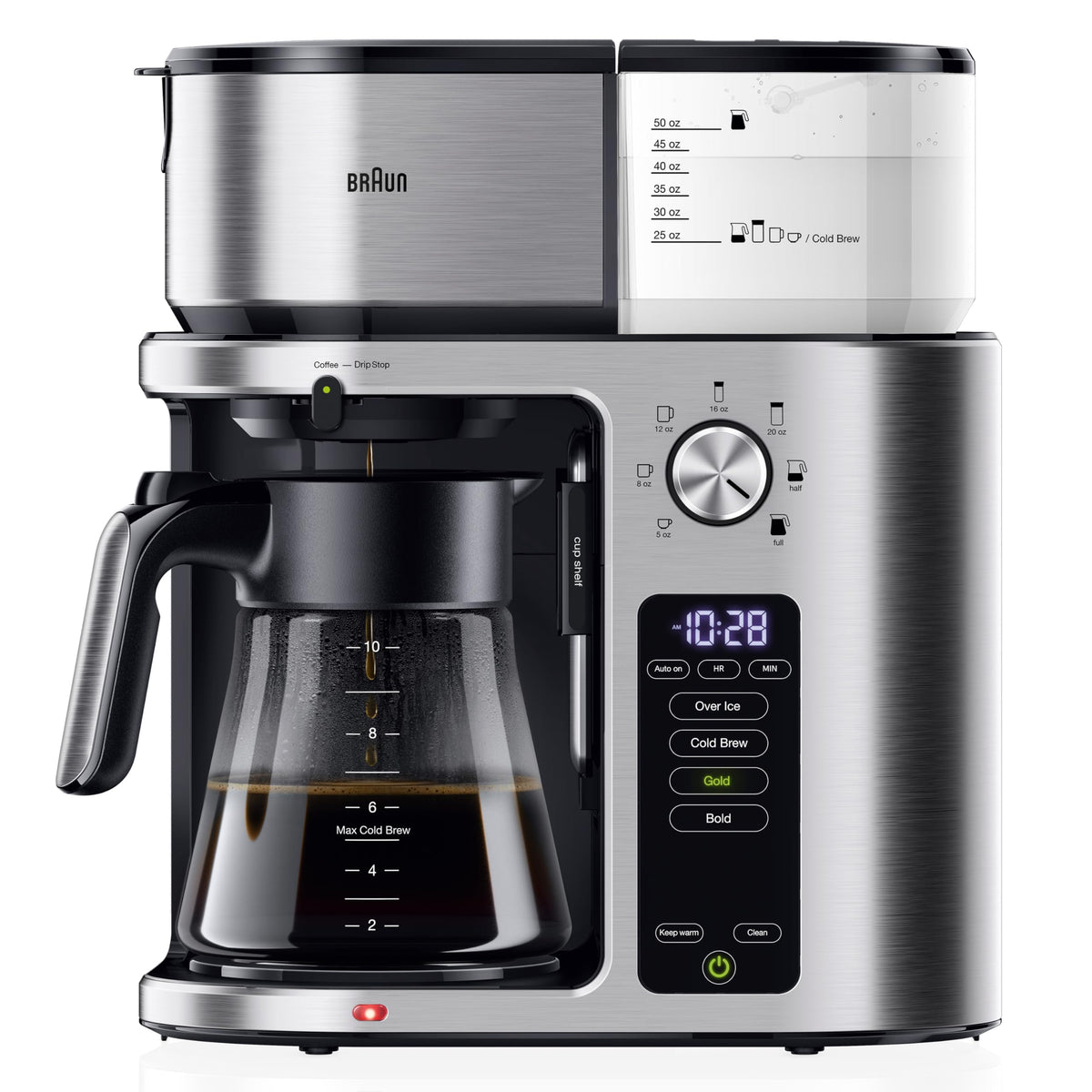 Braun KF6050WH BrewSense Drip Coffee Maker, White