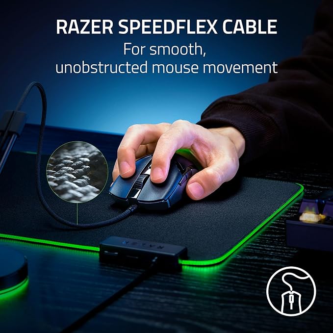 Razer Cobra Wired Gaming Mouse: 58g Lightweight Design - Gen-3 Optical Switches - Chroma RGB Lighting with Underglow - Precise 8500 DPI Optical Sensor - 100% PTFE Mouse Feet - Speedflex Cable - Black
