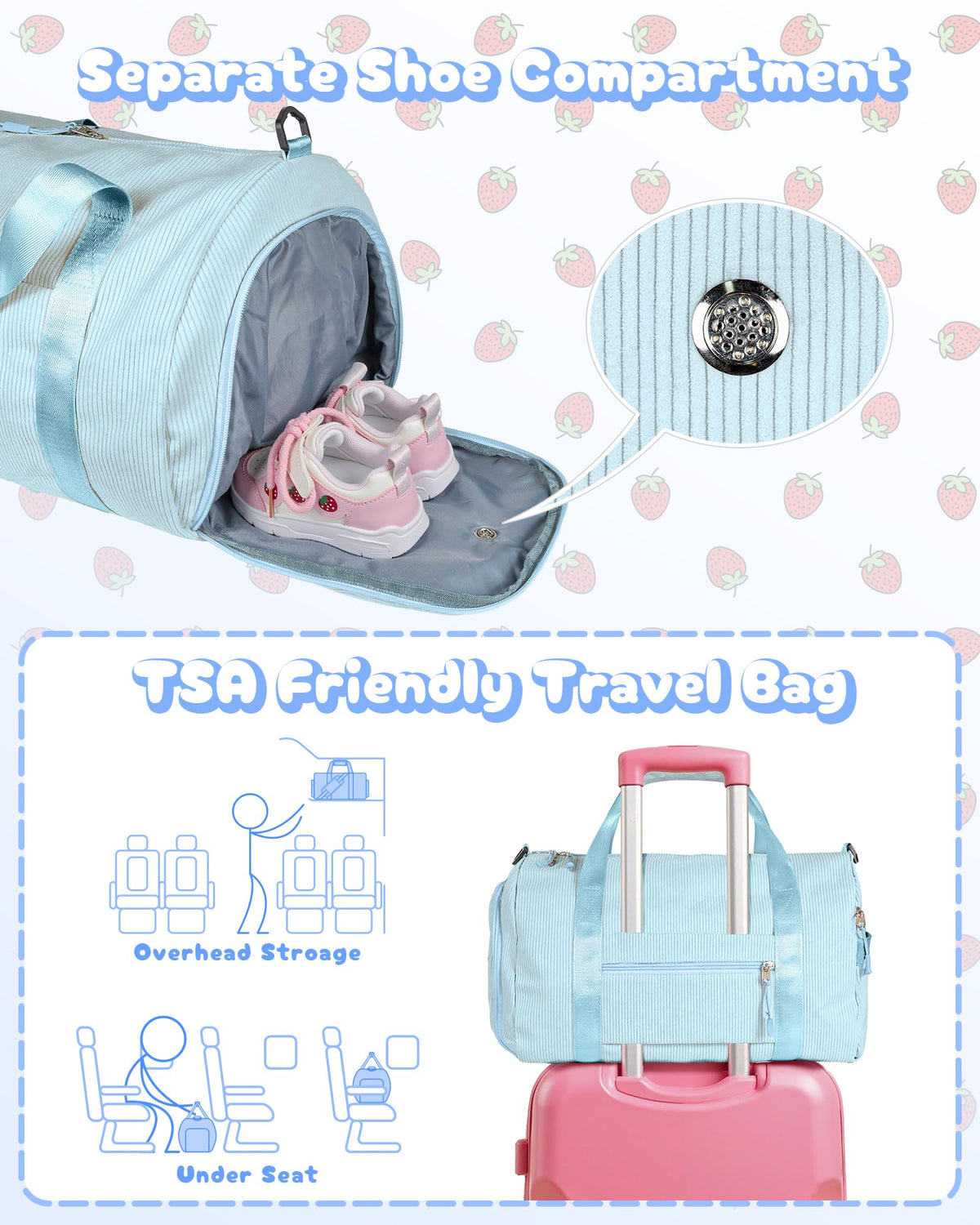 Vogewood Birthday Gifts for Toddler, Girls Gym Bag, Kids Personalized Dance Bags with Shoe Compartment, Customized Travel Duffle with Toiletry Bag, Gift for Ballet Gymnastics Girl (Letter B)