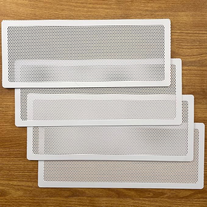 White Floor Register Vent Screen Cover 4"x10" Magnetic