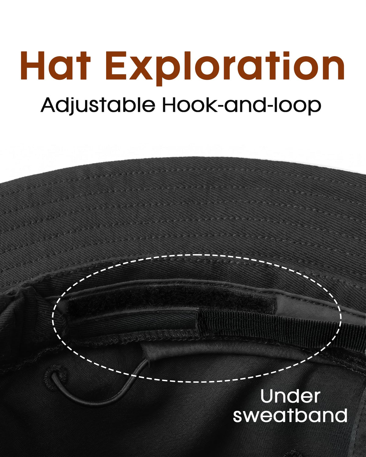 FURTALK Bucket Hats for Women Washed Cotton Packable Summer Beach Sun Hats Bucket Hat with Strings for Travel Black