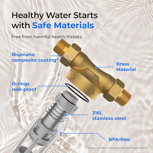 Waterdrop Spin Down Sediment Filter, Backwash Whole House Water Filter System